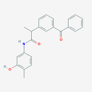 molecular formula C23H21NO3 B310208 2-(3-benzoylphenyl)-N-(3-hydroxy-4-methylphenyl)propanamide 