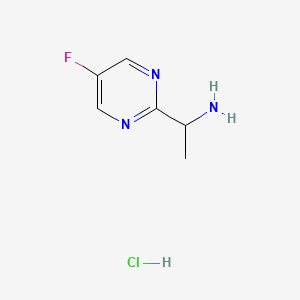molecular formula C6H9ClFN3 B3102087 1-(5-Fluoropyrimidin-2-yl)ethan-1-amine hydrochloride CAS No. 1414958-45-4