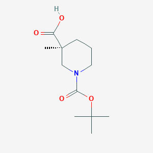 molecular formula C12H21NO4 B3102103 (S)-1-(tert-Butoxycarbonyl)-3-methylpiperidine-3-carboxylic acid CAS No. 1415018-75-5