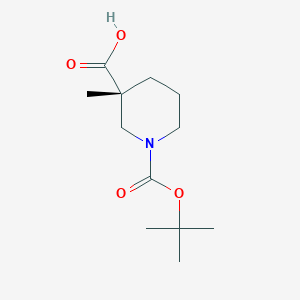 molecular formula C12H21NO4 B3102108 (R)-1-(tert-Butoxycarbonyl)-3-methylpiperidine-3-carboxylic acid CAS No. 1415018-76-6