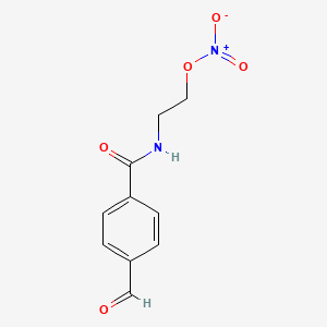 molecular formula C10H10N2O5 B3102122 2-(4-甲酰基苯甲酰胺)乙基硝酸盐 CAS No. 141534-26-1