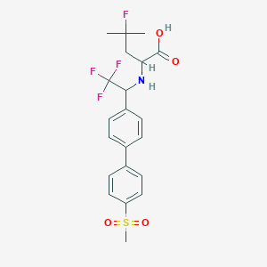 molecular formula C21H23F4NO4S B3102129 4-氟-4-甲基-2-(2,2,2-三氟-1-(4'-(甲磺酰基)联苯-4-基)乙氨基)戊酸 CAS No. 1415559-56-6