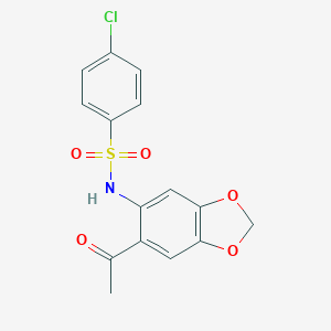 molecular formula C15H12ClNO5S B310218 N-(6-acetyl-1,3-benzodioxol-5-yl)-4-chlorobenzenesulfonamide 