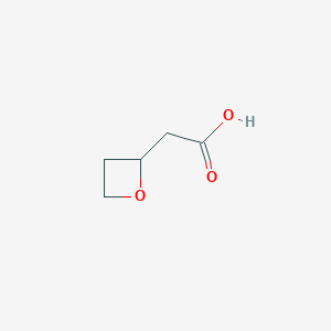 molecular formula C5H8O3 B3102260 2-(Oxetan-2-yl)acetic acid CAS No. 1416271-20-9