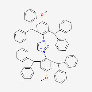 molecular formula C69H56N2O2 B3102274 N,N'-Bis(2,6-bis(diphenylmethyl)-4-methoxyphenyl)imidazol-2-ylidene CAS No. 1416368-06-3