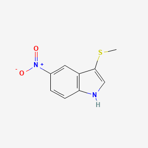 molecular formula C9H8N2O2S B3102276 3-(甲硫基)-5-硝基-1H-吲哚 CAS No. 1416438-63-5