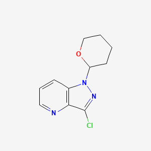 molecular formula C11H12ClN3O B3102298 3-Chloro-1-(tetrahydro-2H-pyran-2-yl)-1H-pyrazolo[4,3-b]pyridine CAS No. 1416712-46-3