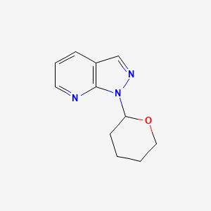 molecular formula C11H13N3O B3102308 1-(Tetrahydro-2H-pyran-2-yl)-1H-pyrazolo[3,4-b]pyridine CAS No. 1416712-99-6
