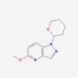 molecular formula C12H15N3O2 B3102313 5-Methoxy-1-(tetrahydro-2H-pyran-2-yl)-1H-pyrazolo[4,3-b]pyridine CAS No. 1416713-04-6
