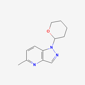 molecular formula C12H15N3O B3102338 5-Methyl-1-(tetrahydro-2H-pyran-2-yl)-1H-pyrazolo[4,3-b]pyridine CAS No. 1416714-04-9