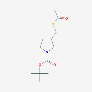 molecular formula C12H21NO3S B3102373 叔丁基 3-((乙酰硫代)甲基)吡咯烷-1-甲酸酯 CAS No. 141699-69-6