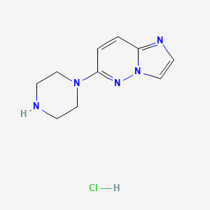 molecular formula C10H14ClN5 B3102374 6-哌嗪-1-基咪唑[1,2-B]哒嗪盐酸盐 CAS No. 1417356-31-0