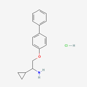 molecular formula C17H20ClNO B3102399 [2-(Biphenyl-4-yloxy)-1-cyclopropylethyl]-amine hydrochloride CAS No. 1417568-37-6