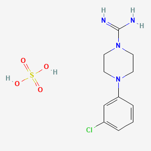 molecular formula C11H17ClN4O4S B3102407 4-(3-Chlorophenyl)piperazine-1-carboximidamide sulfate CAS No. 1417569-95-9