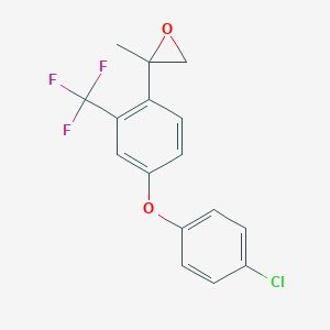 molecular formula C16H12ClF3O2 B3102429 2-(4-(4-氯苯氧基)-2-(三氟甲基)苯基)-2-甲基环氧乙烷 CAS No. 1417782-29-6