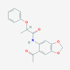 molecular formula C18H17NO5 B310244 N-(6-acetyl-1,3-benzodioxol-5-yl)-2-phenoxypropanamide 