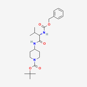 molecular formula C23H35N3O5 B3102444 (S)-tert-Butyl 4-(2-(((benzyloxy)carbonyl)amino)-3-methylbutanamido)piperidine-1-carboxylate CAS No. 1417789-33-3