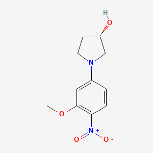 molecular formula C11H14N2O4 B3102450 (S)-1-(3-甲氧基-4-硝基苯基)吡咯烷-3-醇 CAS No. 1417789-44-6