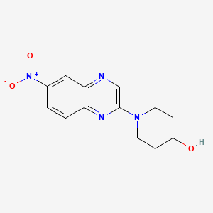 molecular formula C13H14N4O3 B3102470 1-(6-Nitroquinoxalin-2-yl)piperidin-4-ol CAS No. 1417793-14-6