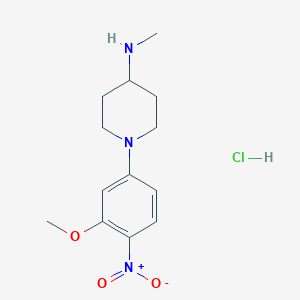 molecular formula C13H20ClN3O3 B3102481 1-(3-Methoxy-4-nitrophenyl)-N-methylpiperidin-4-amine hydrochloride CAS No. 1417793-50-0
