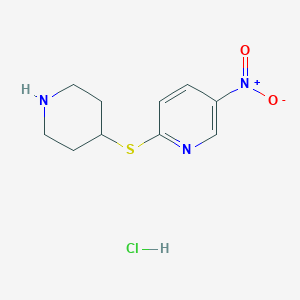 molecular formula C10H14ClN3O2S B3102501 5-Nitro-2-(piperidin-4-ylthio)pyridine hydrochloride CAS No. 1417793-66-8