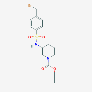 molecular formula C17H25BrN2O4S B3102507 tert-Butyl 3-(4-(bromomethyl)phenylsulfonamido)piperidine-1-carboxylate CAS No. 1417793-79-3