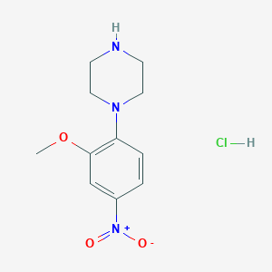 molecular formula C11H16ClN3O3 B3102514 1-(2-甲氧基-4-硝基苯基)哌嗪盐酸盐 CAS No. 1417793-92-0