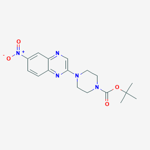 molecular formula C17H21N5O4 B3102524 叔丁基 4-(6-硝基喹喔啉-2-基)哌嗪-1-羧酸酯 CAS No. 1417794-18-3