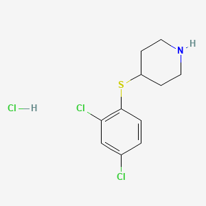 molecular formula C11H14Cl3NS B3102536 4-((2,4-二氯苯基)硫代)哌啶盐酸盐 CAS No. 1417794-27-4