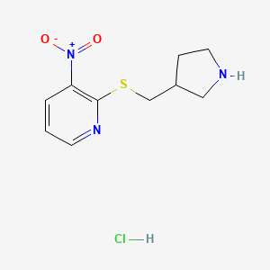 3-Nitro-2-((pyrrolidin-3-ylmethyl)thio)pyridine hydrochloride