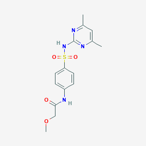 molecular formula C15H18N4O4S B310257 N-(4-{[(4,6-dimethylpyrimidin-2-yl)amino]sulfonyl}phenyl)-2-methoxyacetamide 