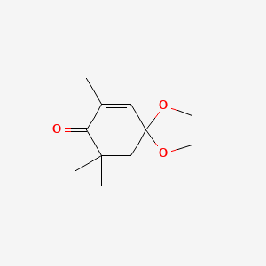 molecular formula C11H16O3 B3102576 1,4-Dioxaspiro[4.5]dec-6-en-8-one, 7,9,9-trimethyl- CAS No. 14203-64-6