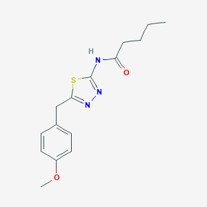 molecular formula C15H19N3O2S B310261 N-[5-(4-methoxybenzyl)-1,3,4-thiadiazol-2-yl]pentanamide 