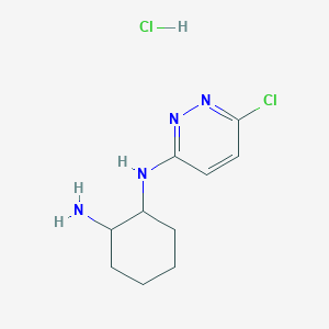 molecular formula C10H16Cl2N4 B3102619 N1-(6-chloropyridazin-3-yl)cyclohexane-1,2-diamine hydrochloride CAS No. 1420981-13-0