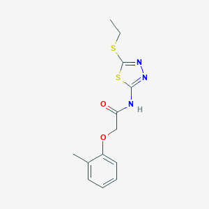 molecular formula C13H15N3O2S2 B310262 N-[5-(ethylthio)-1,3,4-thiadiazol-2-yl]-2-(2-methylphenoxy)acetamide 