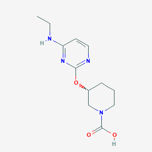 molecular formula C12H18N4O3 B3102625 (R)-3-((4-(乙氨基)嘧啶-2-基)氧基)哌啶-1-羧酸 CAS No. 1421020-83-8