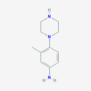 molecular formula C11H17N3 B3102628 3-Methyl-4-(piperazin-1-yl)aniline CAS No. 1421314-12-6