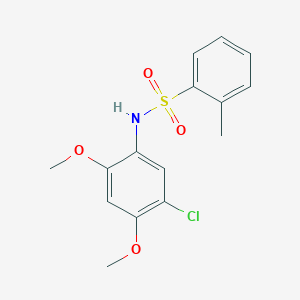 molecular formula C15H16ClNO4S B310273 N-(5-chloro-2,4-dimethoxyphenyl)-2-methylbenzenesulfonamide 