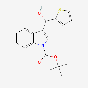 molecular formula C18H19NO3S B3102737 1-BOC-3-[羟基（噻吩-2-基）甲基]吲哚 CAS No. 1423037-53-9