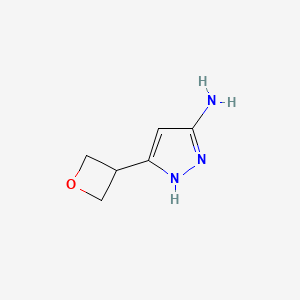 molecular formula C6H9N3O B3102805 5-(氧杂环丁烷-3-基)-1H-吡唑-3-胺 CAS No. 1425932-06-4