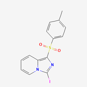 molecular formula C14H11IN2O2S B3102815 3-碘-1-(4-甲苯磺酰基)咪唑并[1,5-a]吡啶 CAS No. 1426142-87-1