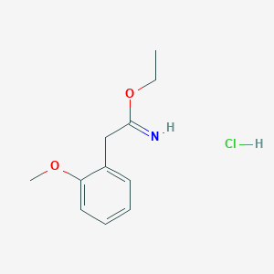 molecular formula C11H16ClNO2 B3102830 Ethyl 2-(2-methoxyphenyl)ethanecarboximidate hydrochloride CAS No. 142682-69-7