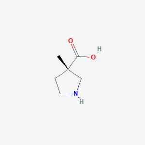 molecular formula C6H11NO2 B3102861 (S)-3-Methyl-pyrrolidine-3-carboxylic acid CAS No. 1427203-57-3