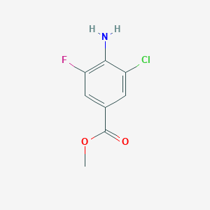 molecular formula C8H7ClFNO2 B3102884 Methyl 4-amino-3-chloro-5-fluorobenzoate CAS No. 1427420-66-3