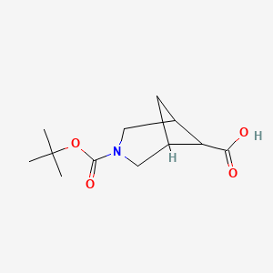 molecular formula C12H19NO4 B3102902 3-Boc-3-氮杂双环[3.1.1]庚烷-6-羧酸 CAS No. 1427460-12-5