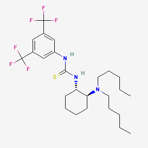 molecular formula C25H37F6N3S B3102981 N-[3,5-双(三氟甲基)苯基]-N'-[(1S,2S)-2-(二戊氨基)环己基]硫脲 CAS No. 1429516-79-9