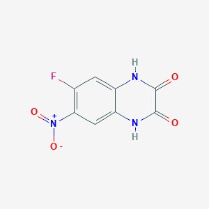 molecular formula C8H4FN3O4 B3103046 6-氟-7-硝基-1,4-二氢-2,3-喹喔啉二酮 CAS No. 143151-09-1