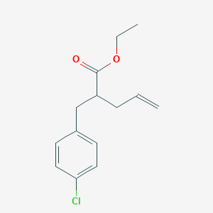 molecular formula C14H17ClO2 B3103068 Ethyl 2-(4-chlorobenzyl)pent-4-enoate CAS No. 1431698-12-2