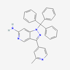 molecular formula C31H25N5 B3103082 3-(2-methylpyridin-4-yl)-1-trityl-1H-pyrazolo[4,3-c]pyridin-6-amine CAS No. 1431719-90-2