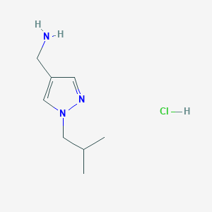 molecular formula C8H16ClN3 B3103103 (1-Isobutyl-1H-pyrazol-4-yl)methylamine hydrochloride CAS No. 1431963-82-4